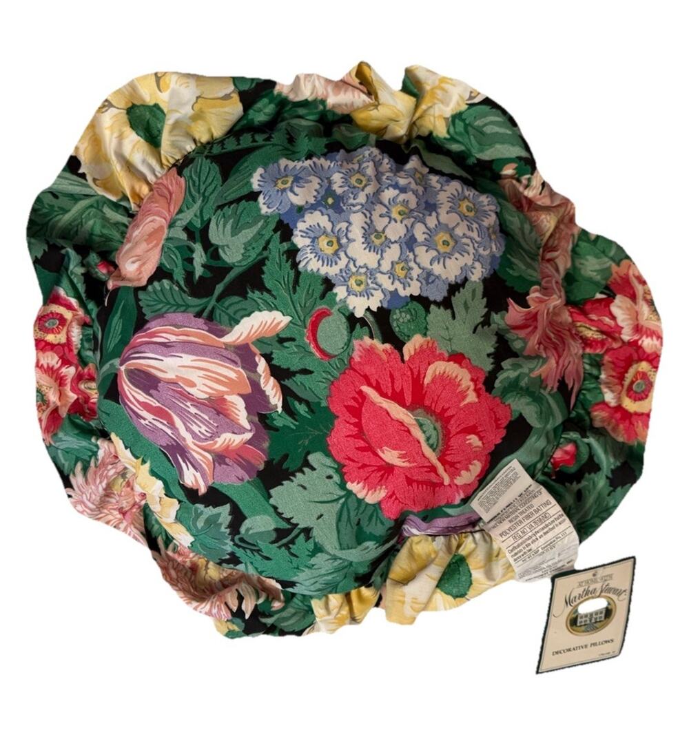 VINTAGE MARTHA STEWART Throw Pillow Ruffle Floral Medley NEW 1990’s 3275-60
